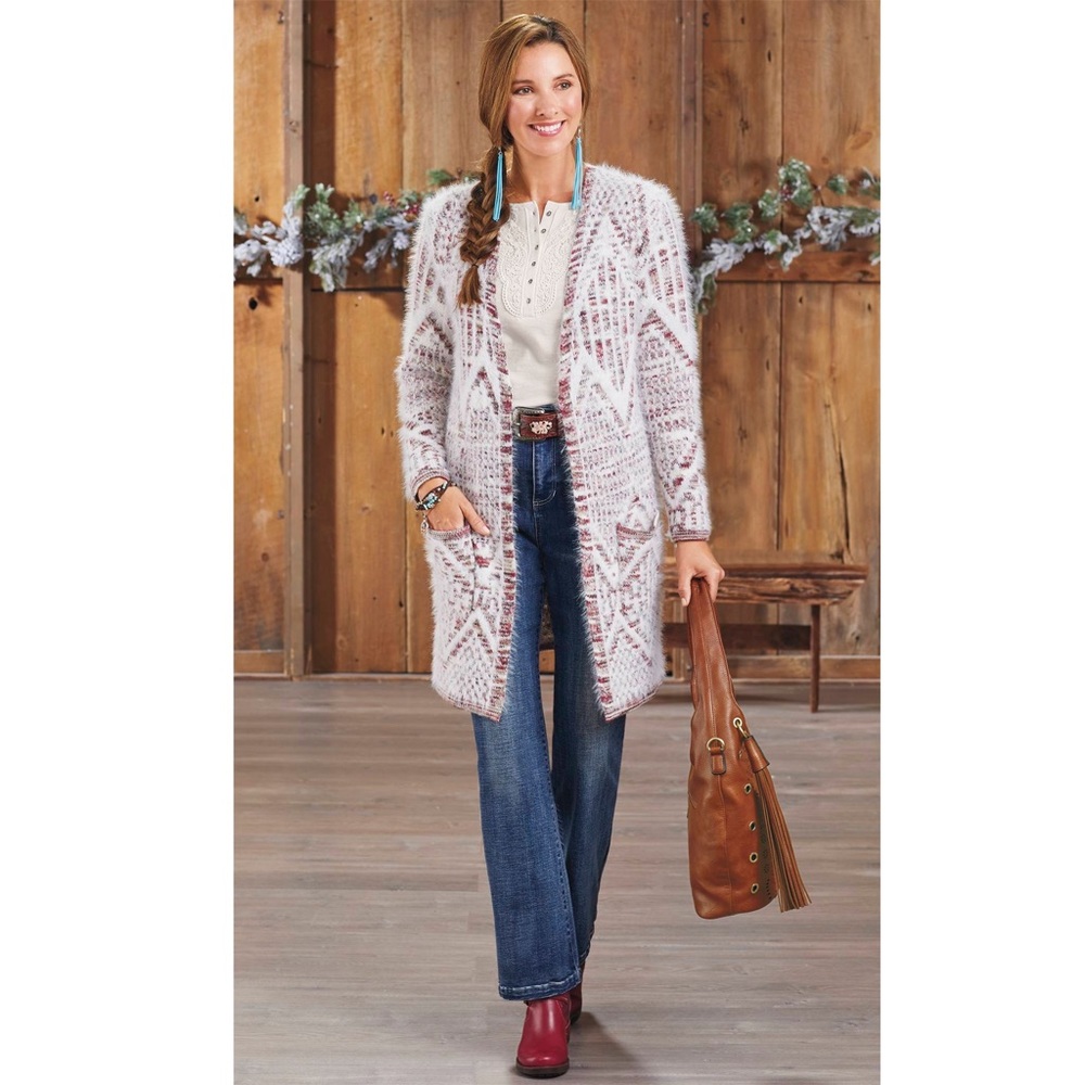 NWT NORTH RIVER WOMENS CARDIGAN Eyelash Space-Dyed Long Cardigan size XL